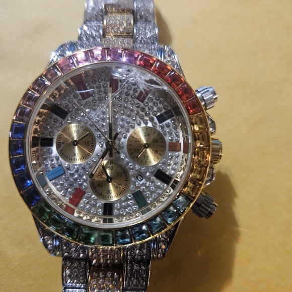 New Men's Multi color Stone Fashion Watch - Picture 5 of 5